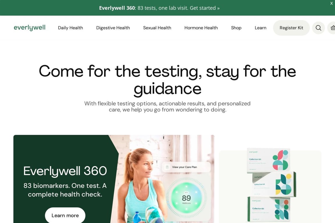 EverlyWell homepage