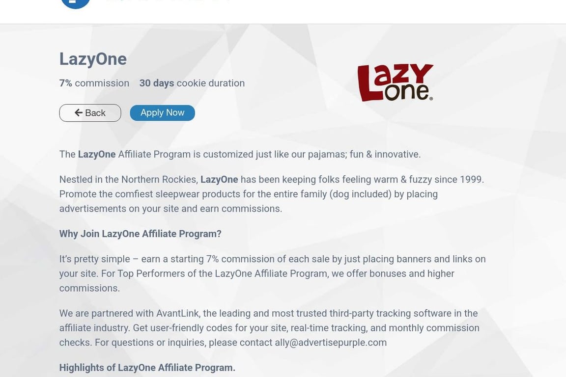 LazyOne affiliate program signup page