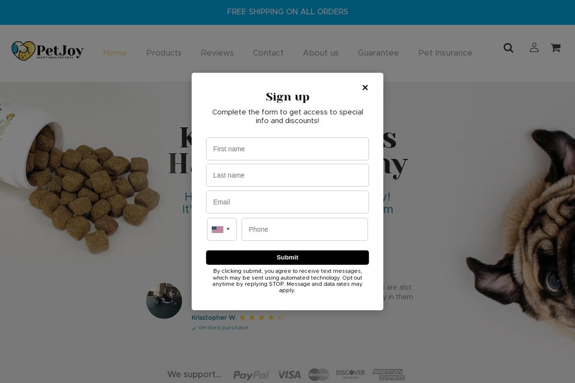 PetJoy homepage