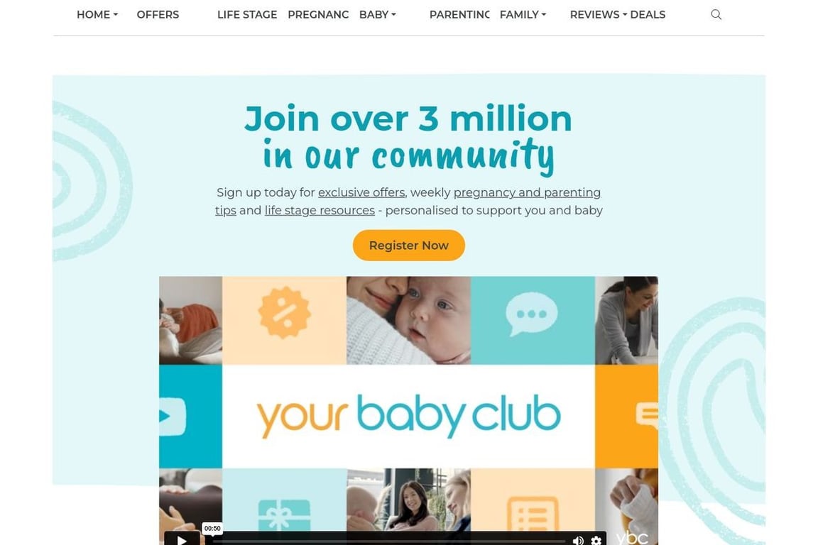 UKLG_YourBabyClub homepage