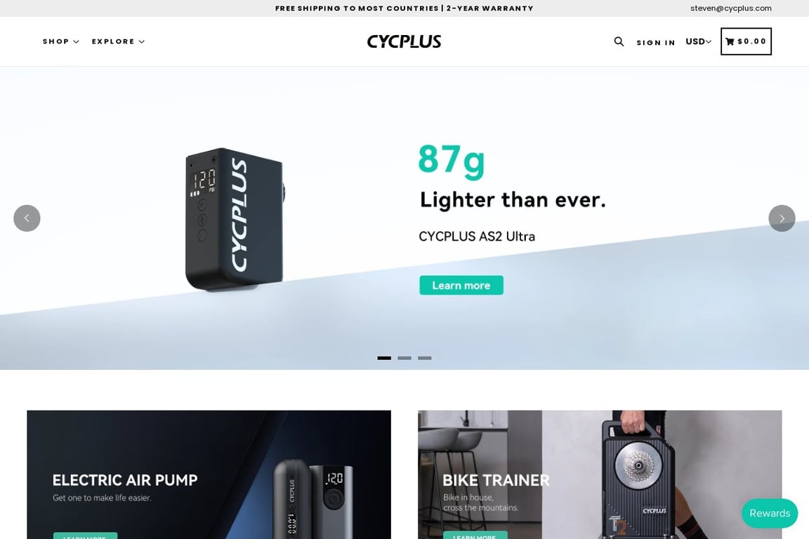Cycplus UK homepage