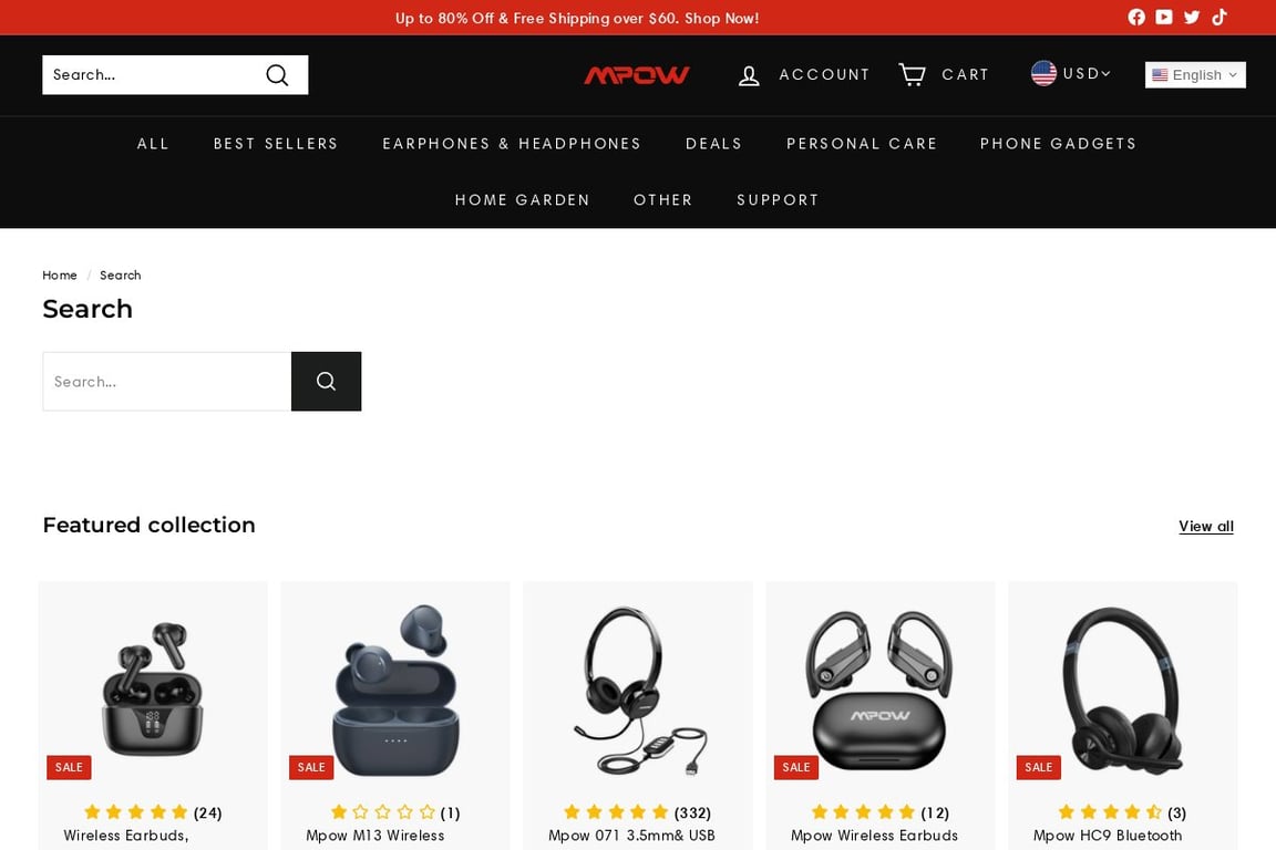 MPOW affiliate program signup page