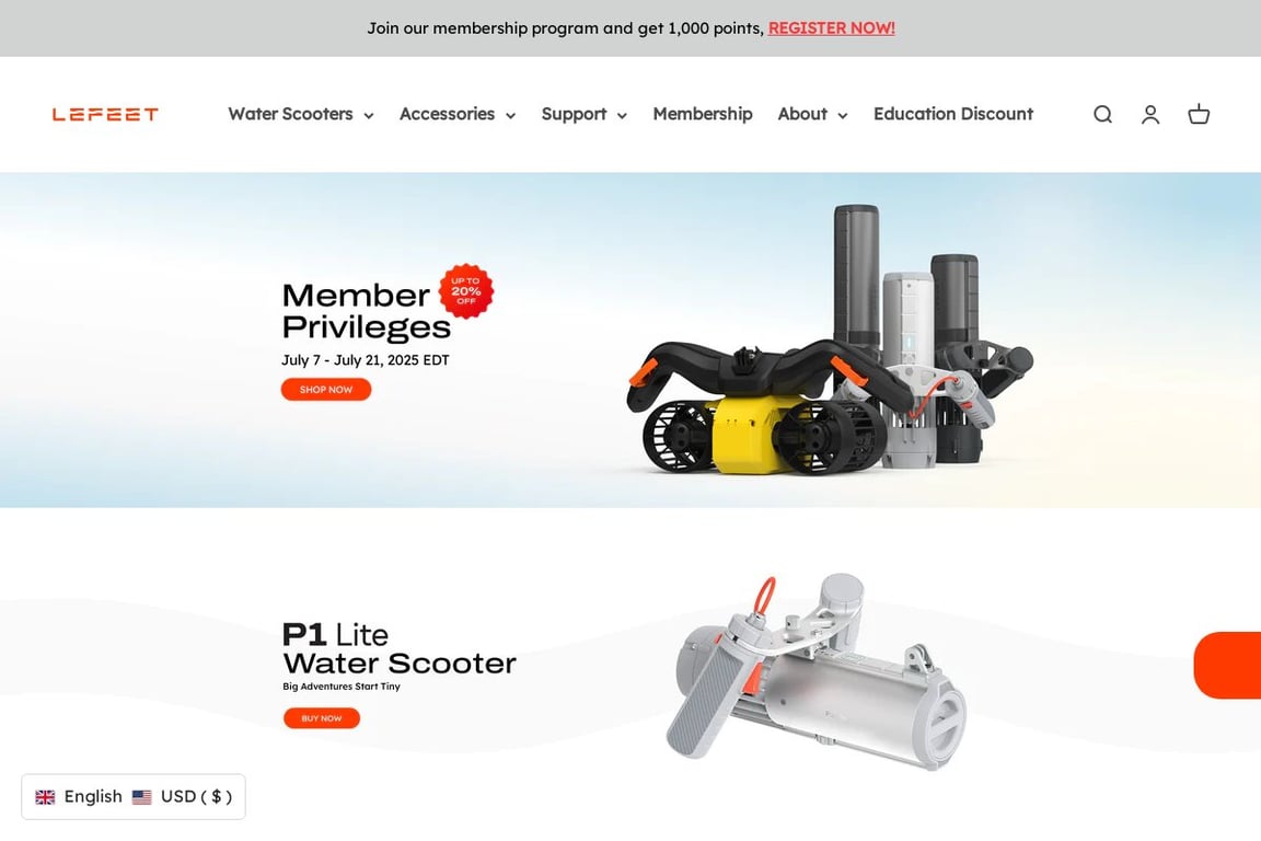 LeFeet homepage