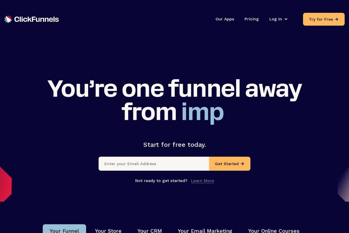 ClickFunnels homepage