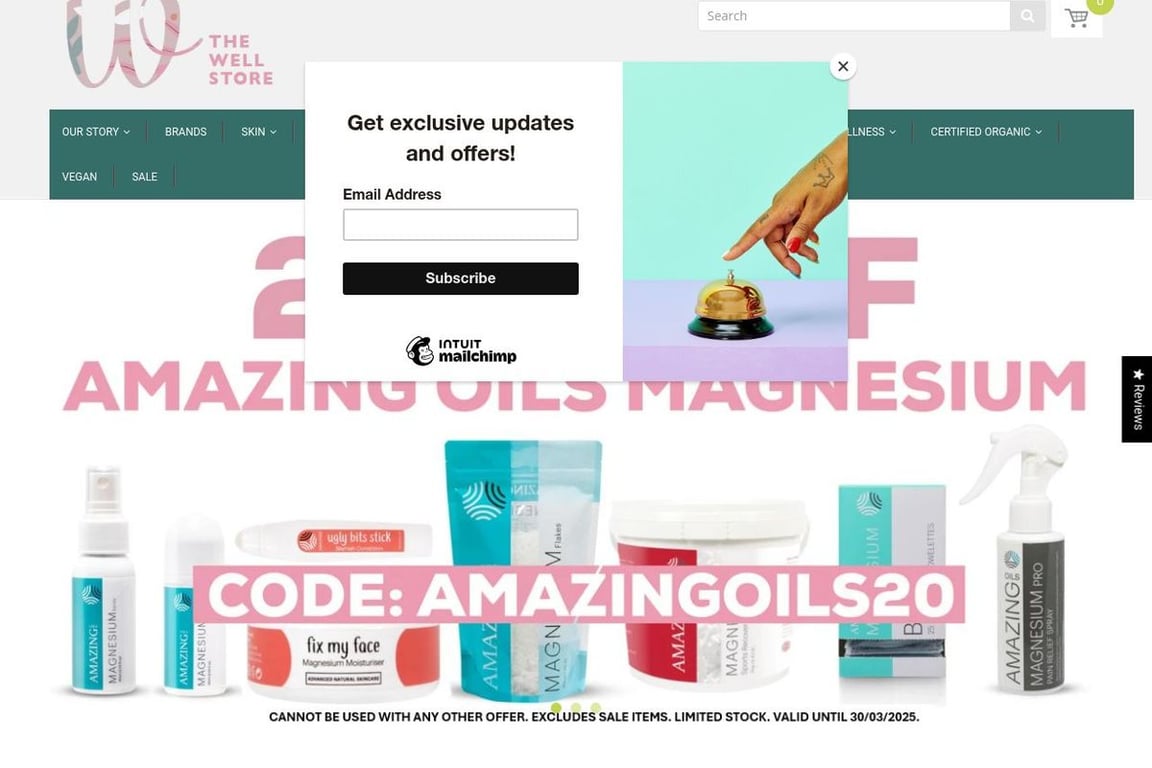 The Well Store homepage