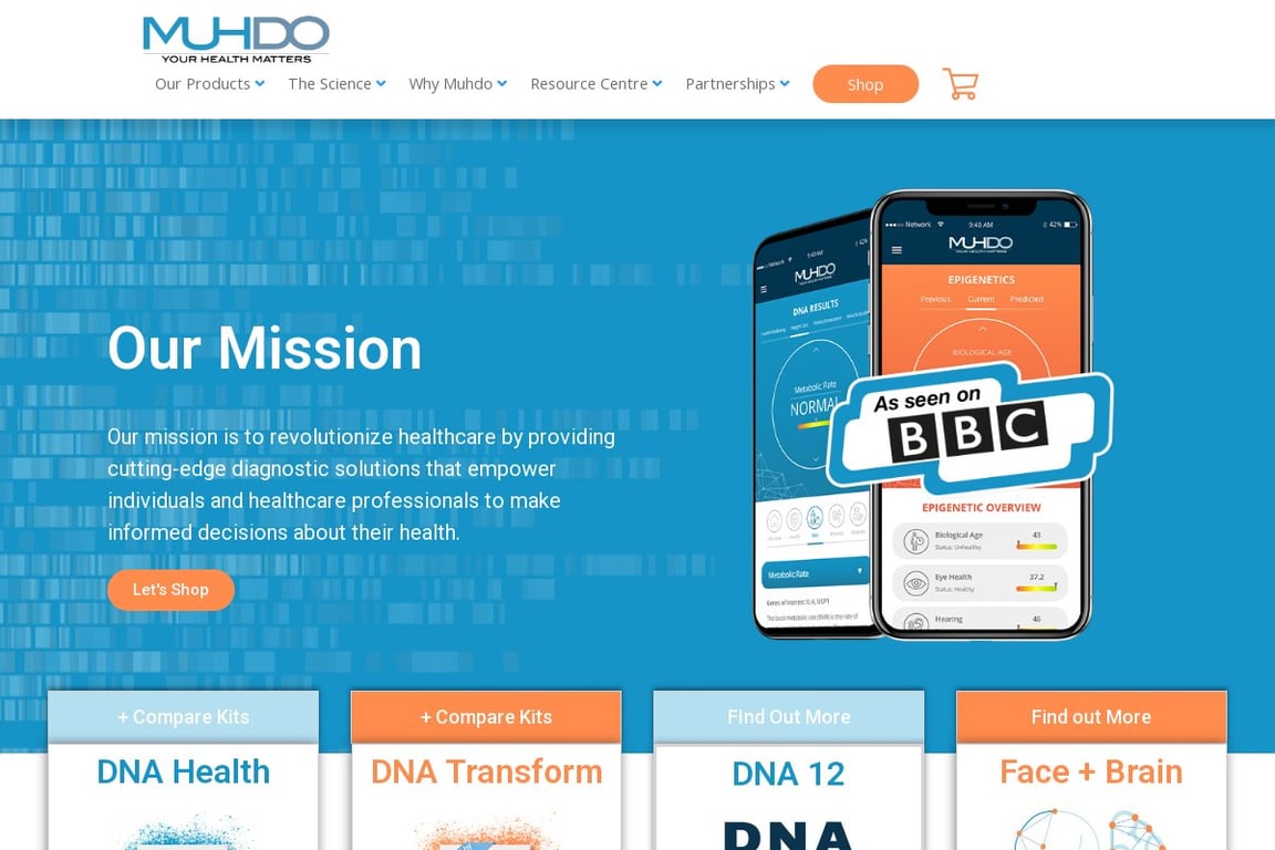 Muhdo Health homepage