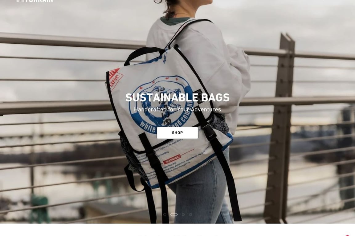 TORRAIN Recycled Bags homepage