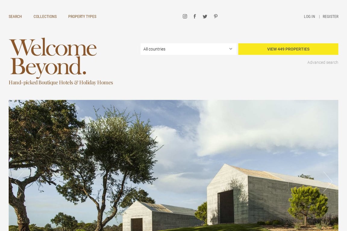 WelcomeBeyond homepage