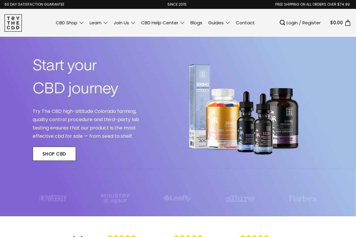 TryTheCBD homepage