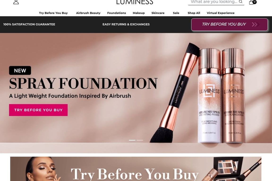 Luminess homepage
