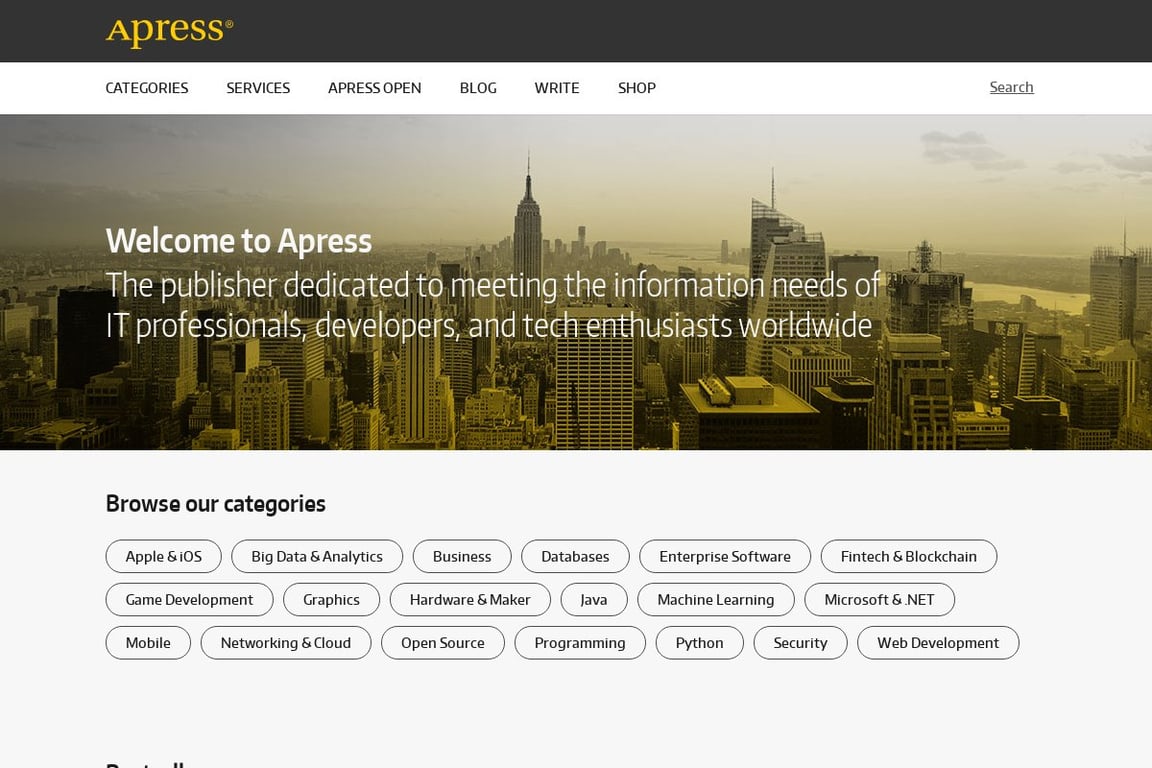 Apress UK homepage