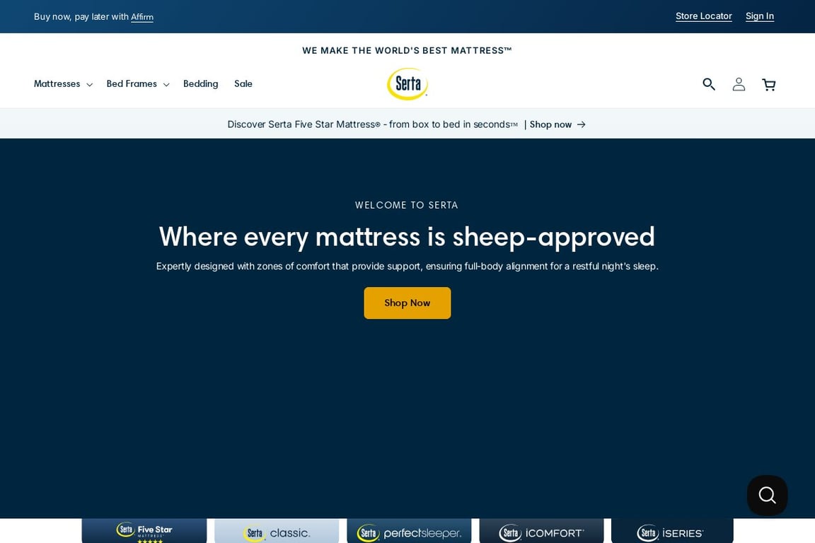 Serta homepage