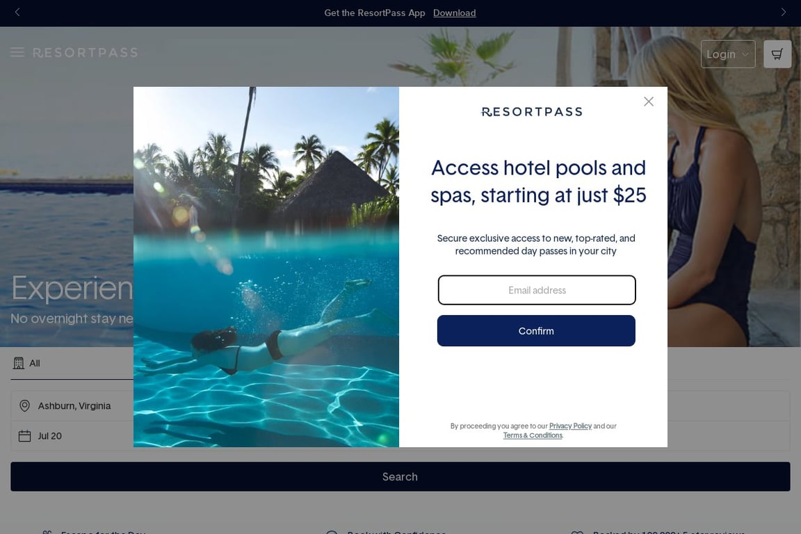 ResortPass homepage