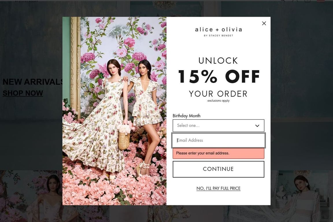 Alice + Olivia homepage