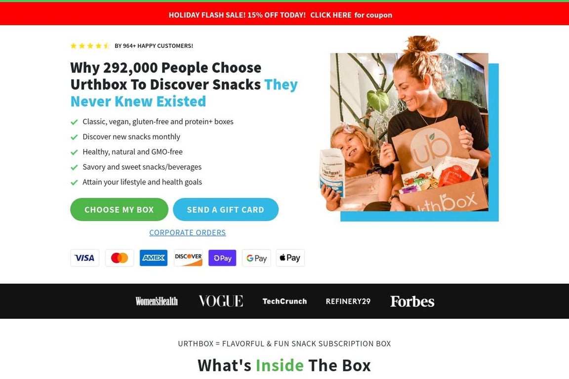 Urthbox homepage