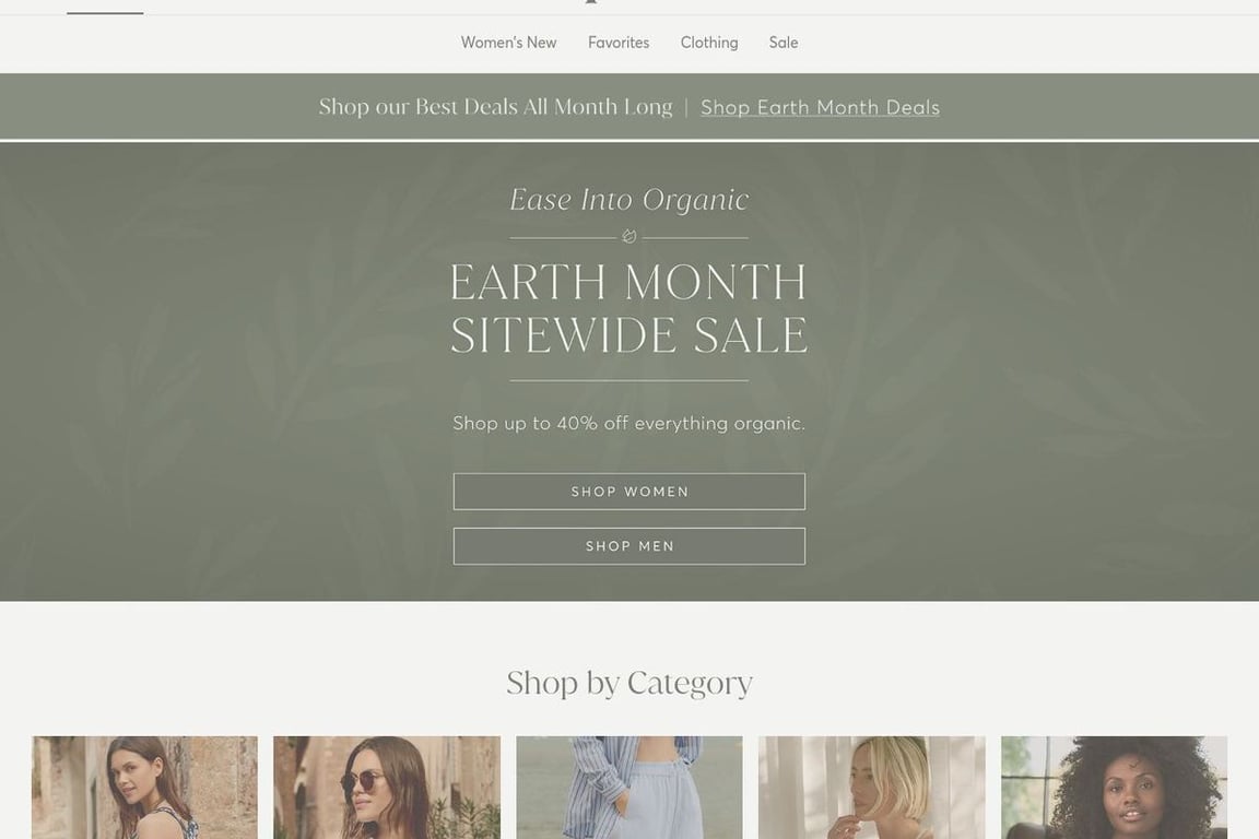 Pact Apparel homepage