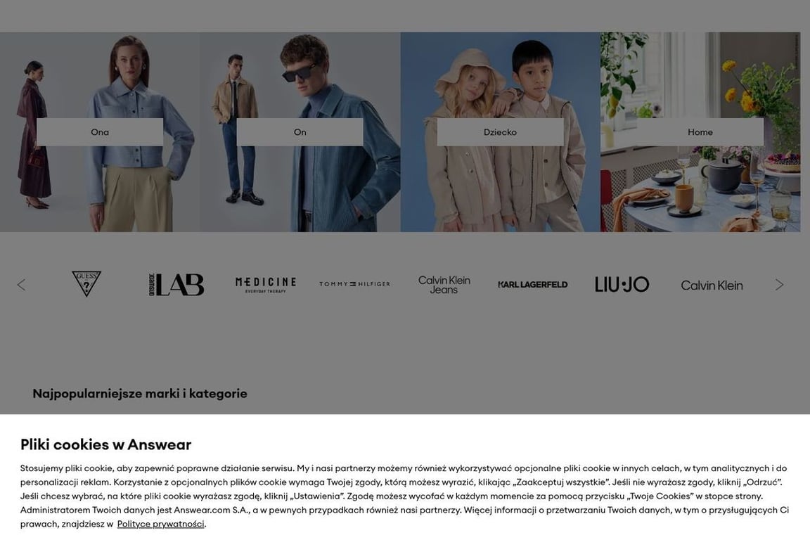 Answear homepage