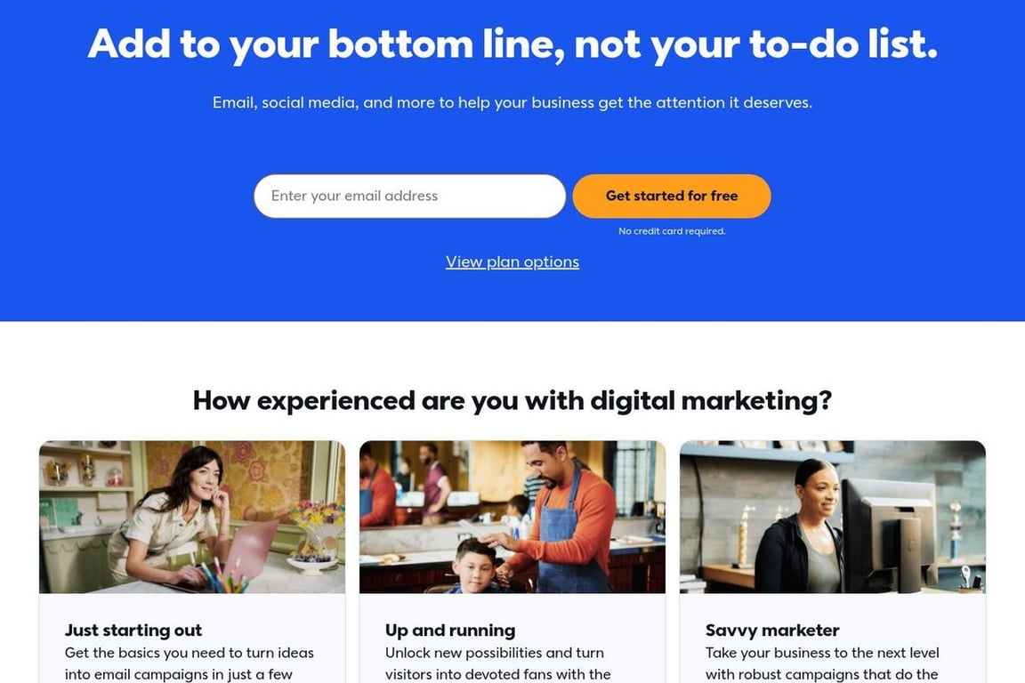 Constant Contact homepage