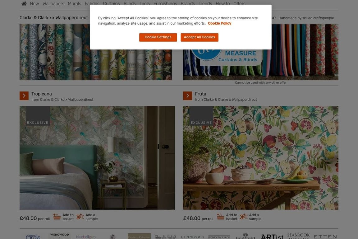 Wallpaperdirect UK homepage