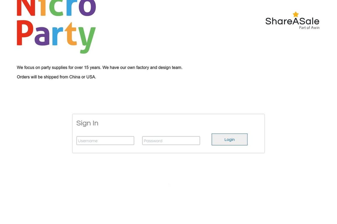 Nicro Party affiliate program signup page