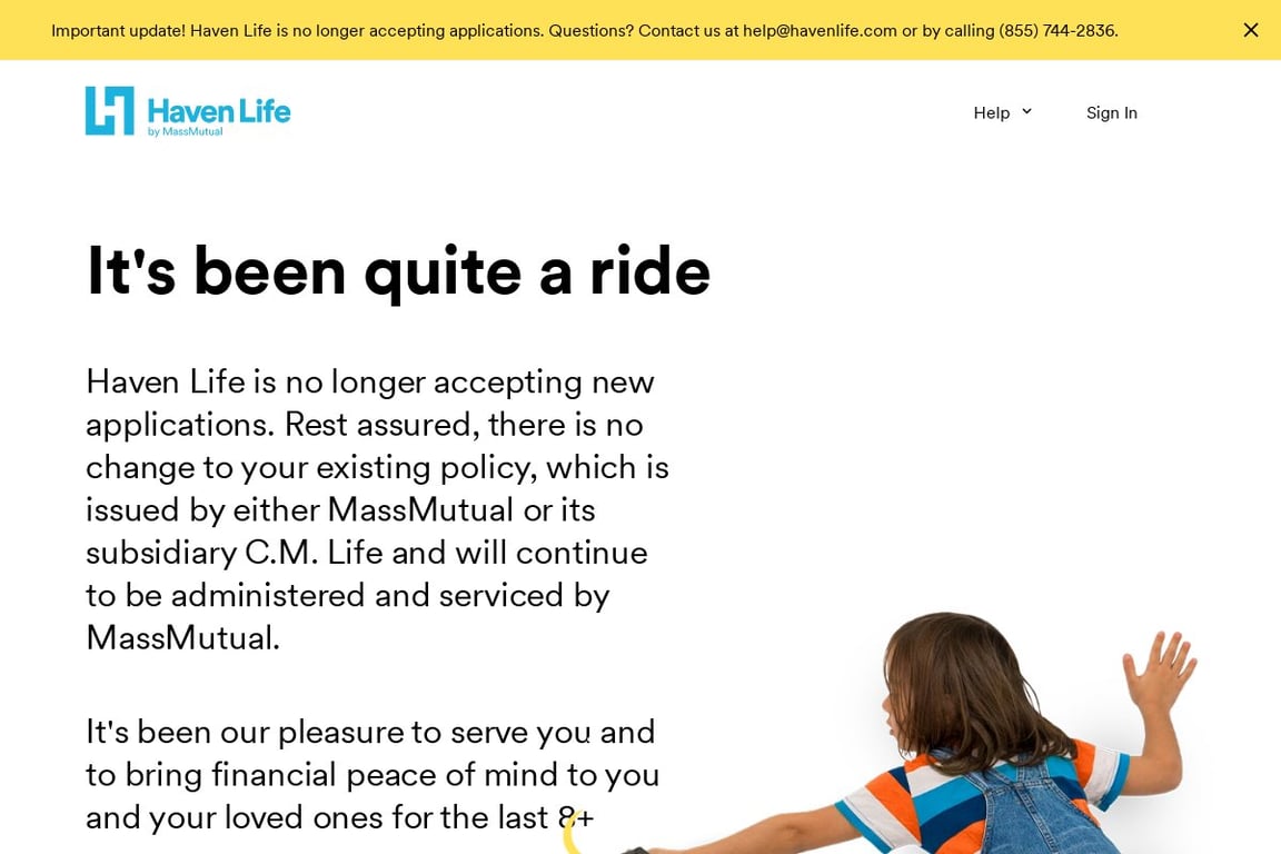 Haven Life homepage