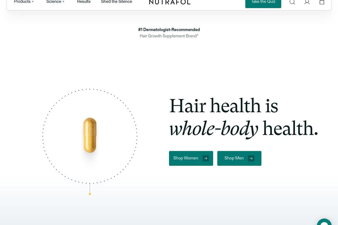 Nutrafol homepage