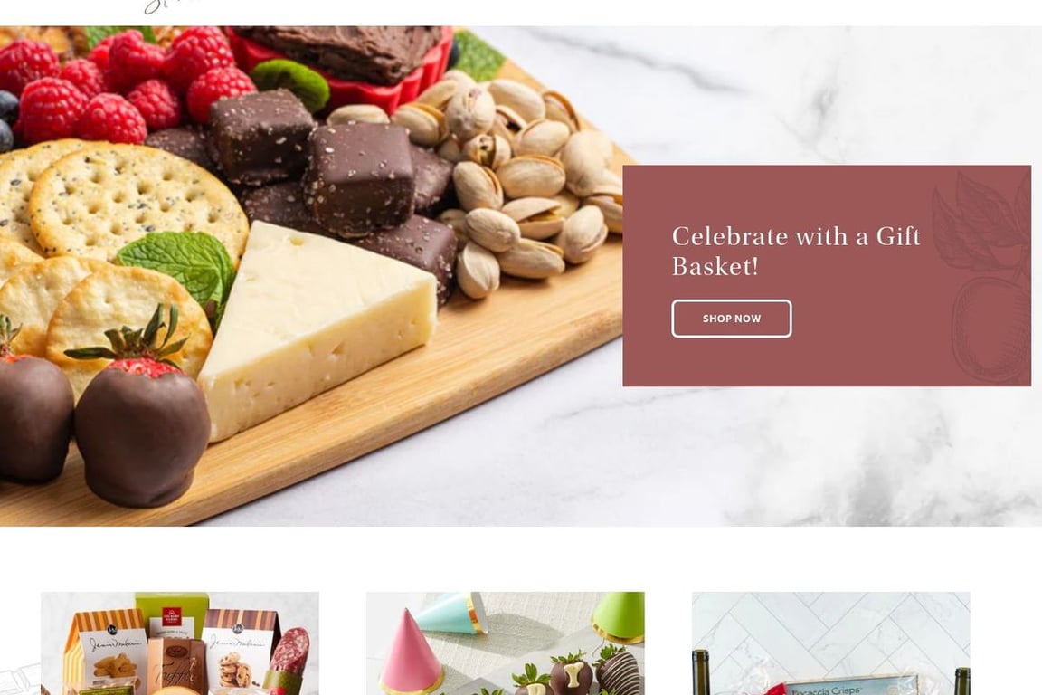 The Gift Basket Store homepage