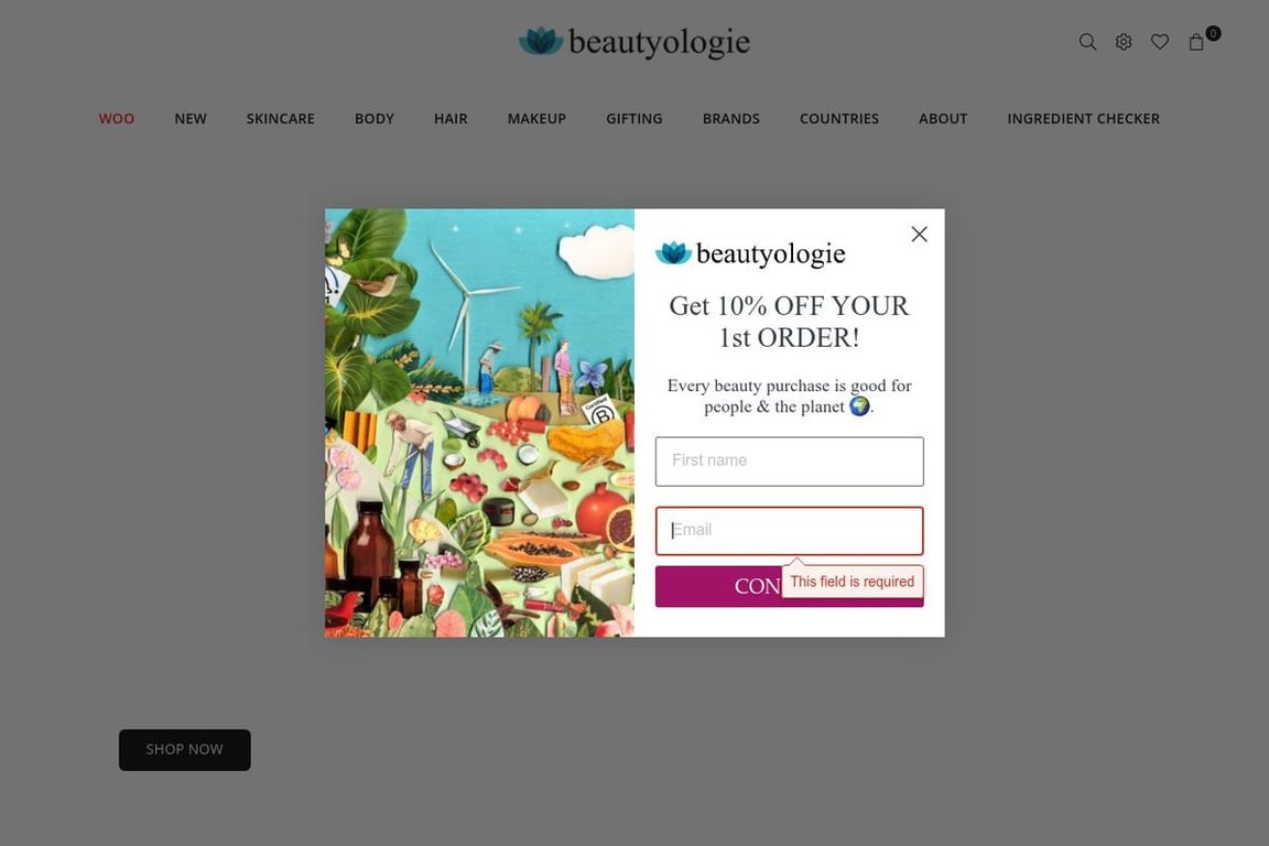 Beautyologie homepage