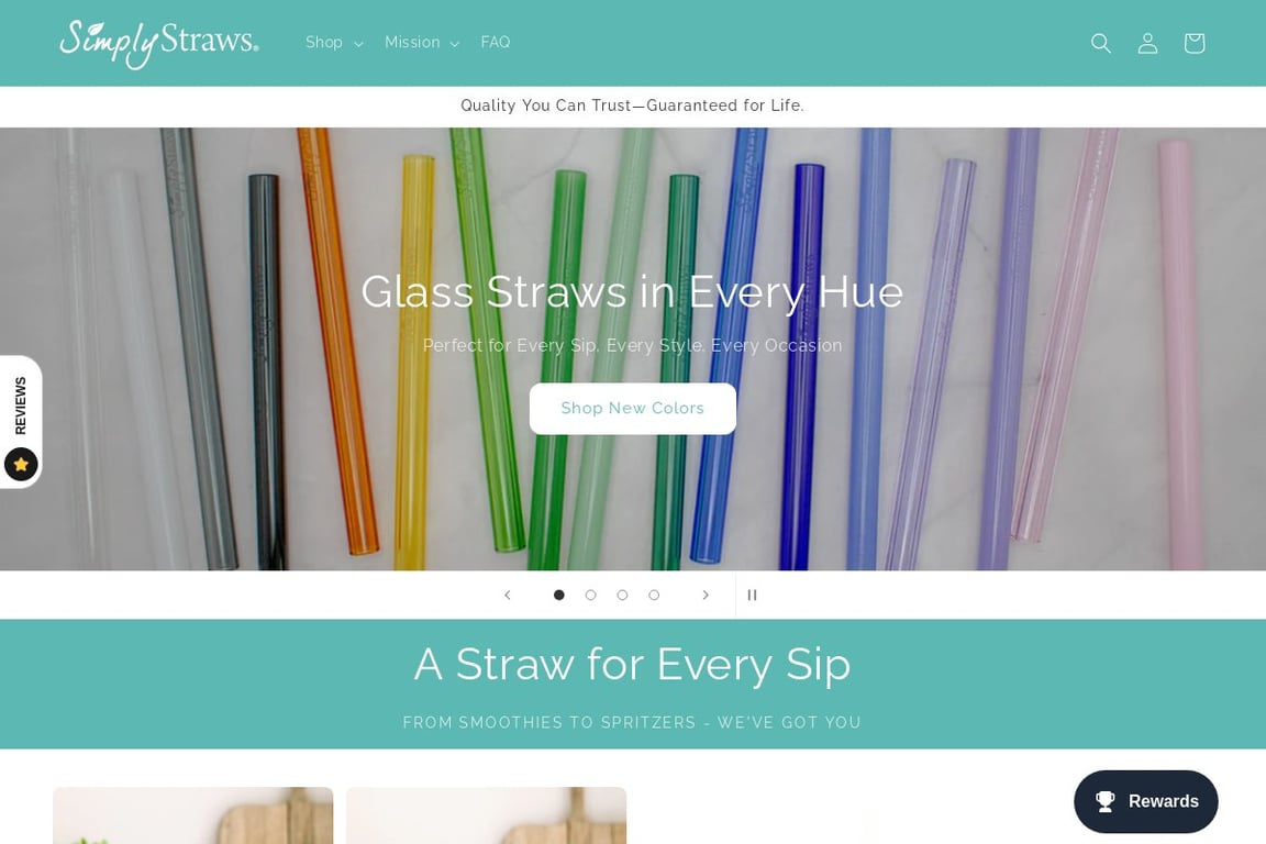 Simply Straws homepage