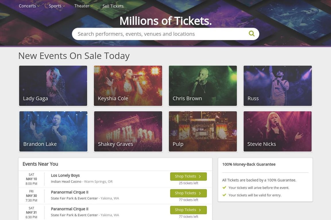 Ticket Liquidator homepage