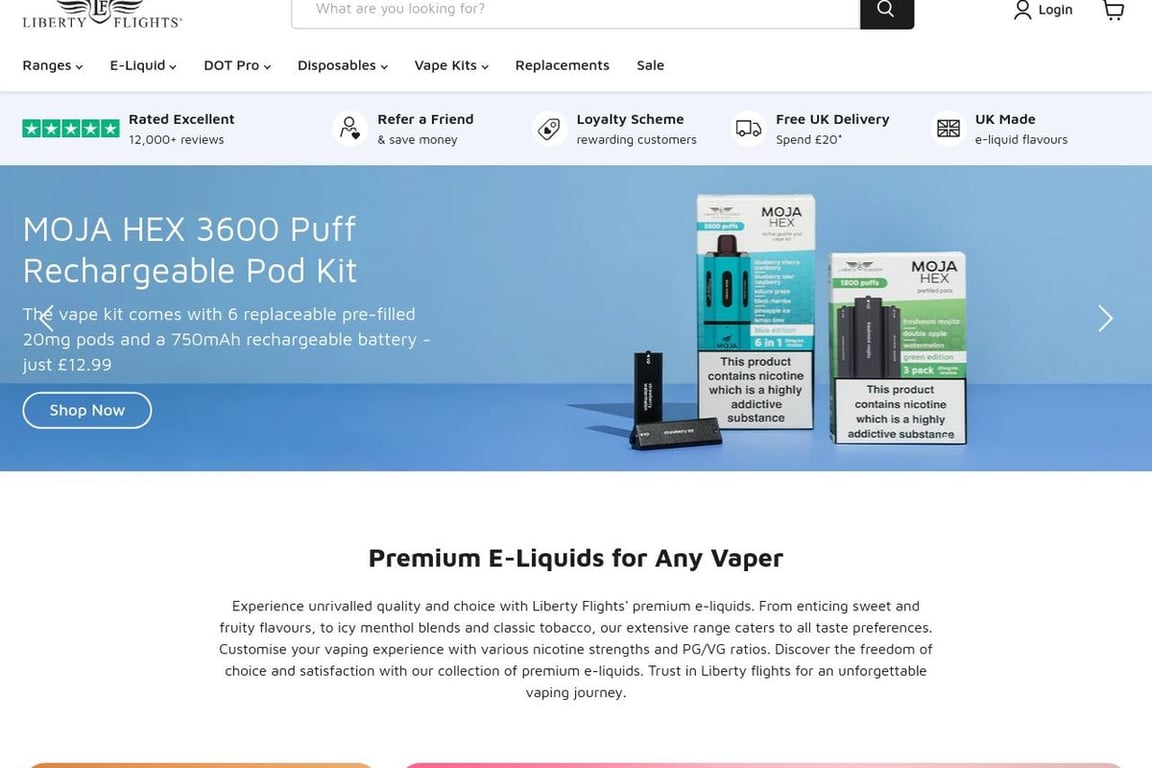 Liberty Flights homepage