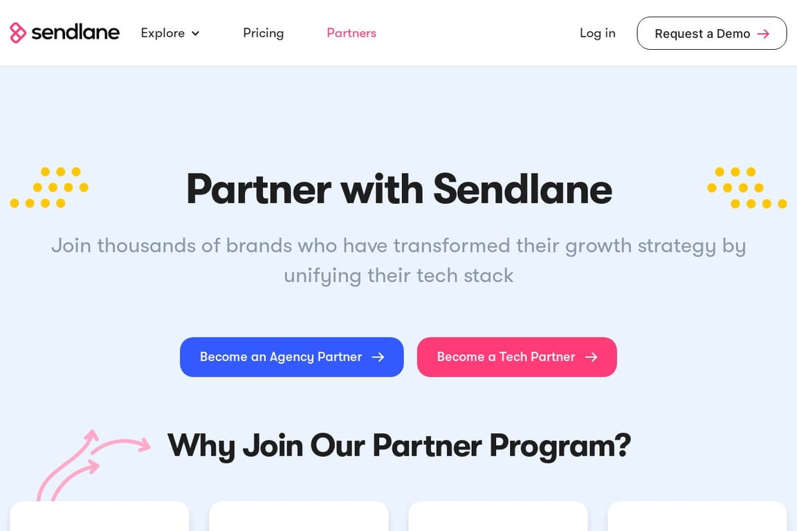 Sendlane affiliate program signup page
