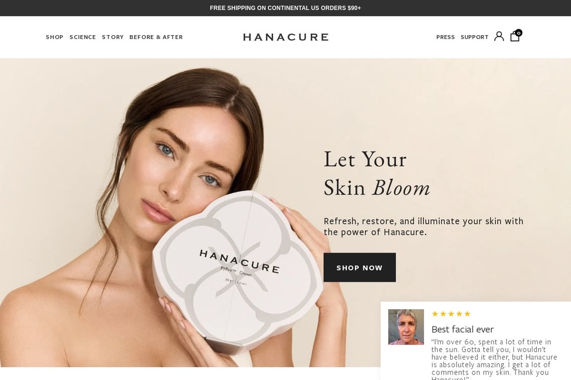 Hanacure homepage