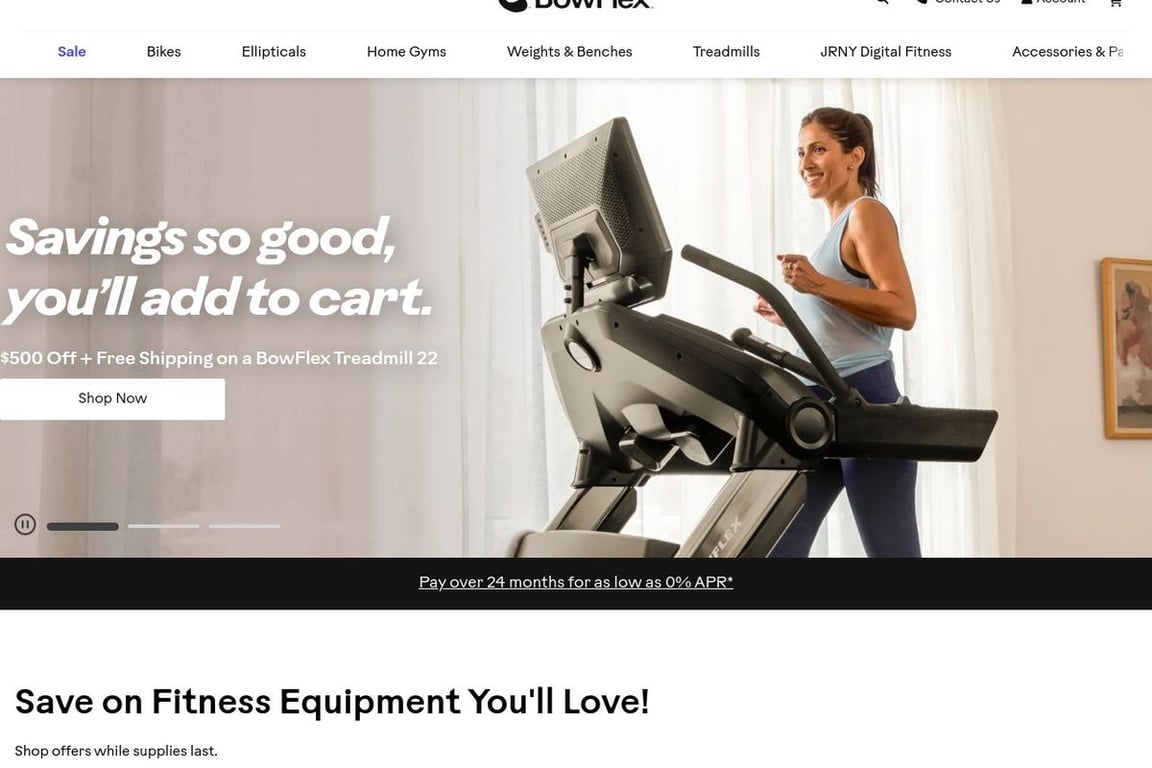 BowFlex homepage