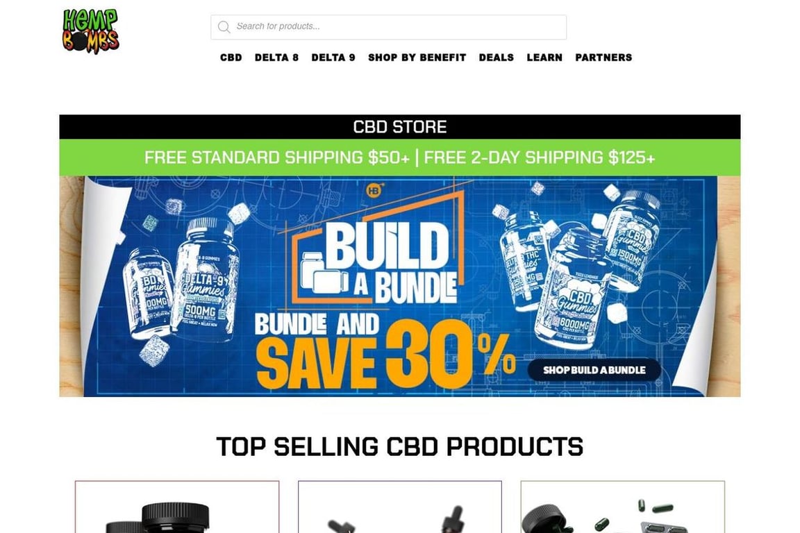 Hemp Bombs homepage