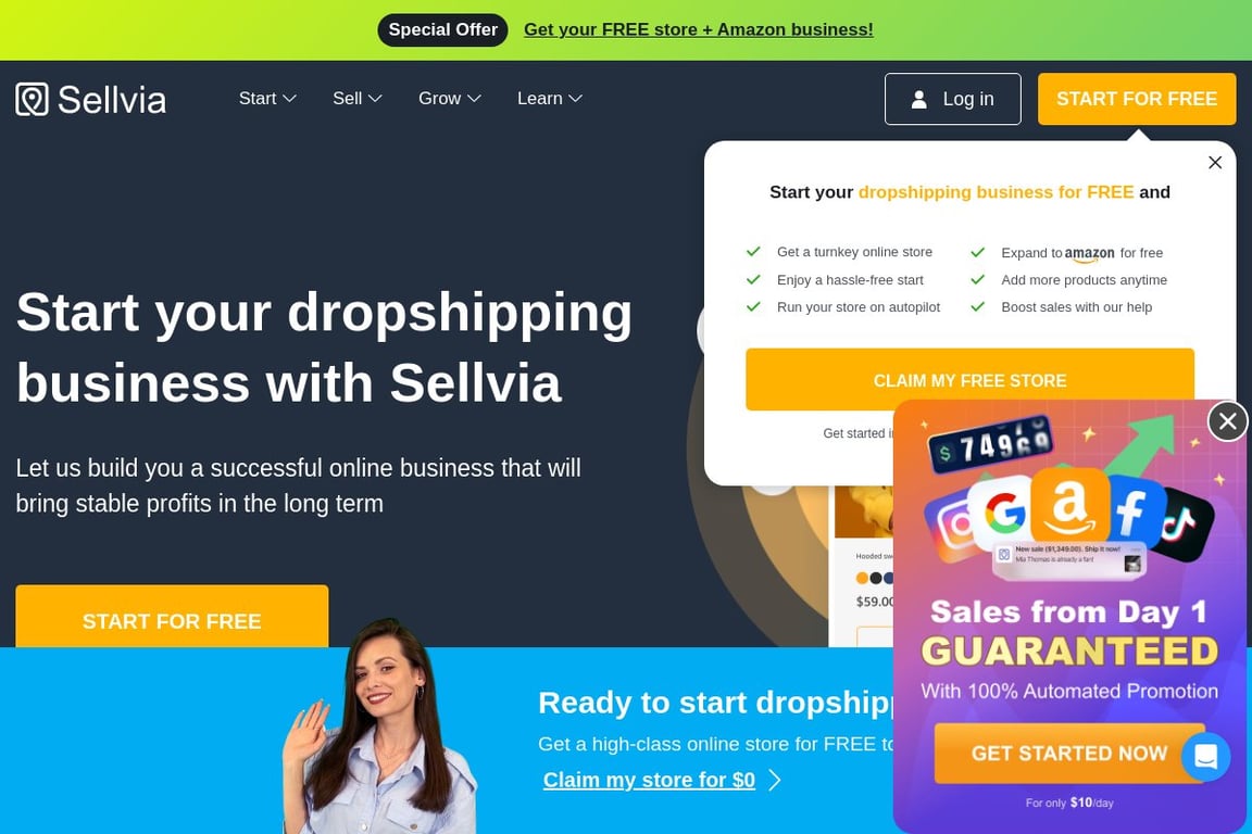 Sellvia homepage