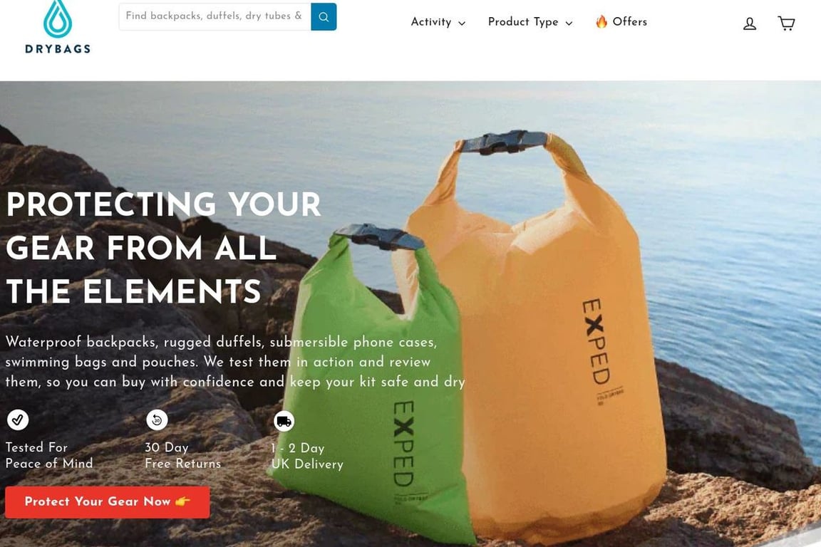 Dry Bags homepage