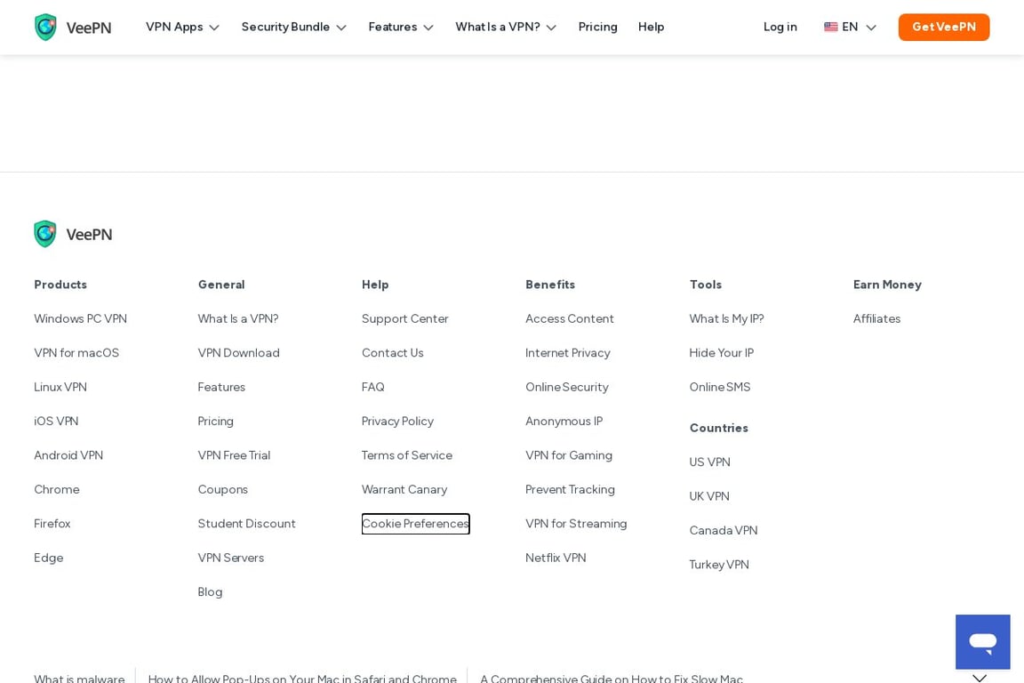 VeePN homepage