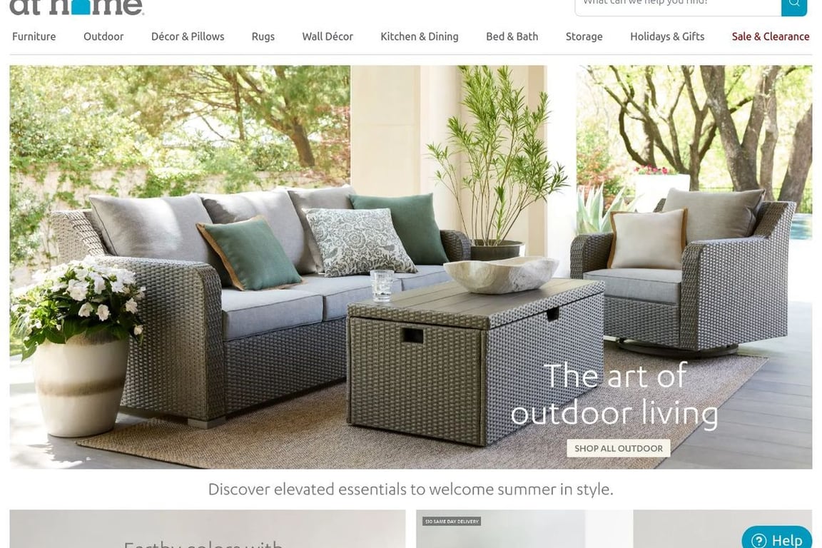 At Home homepage