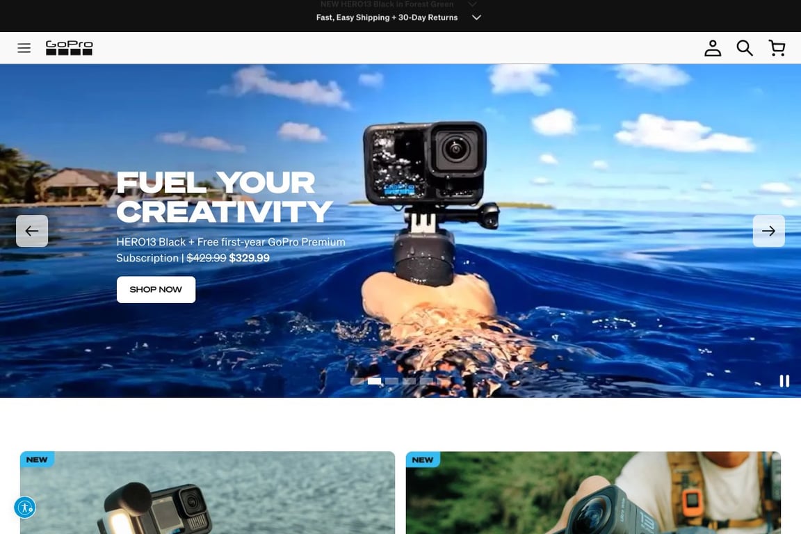 GoPro homepage