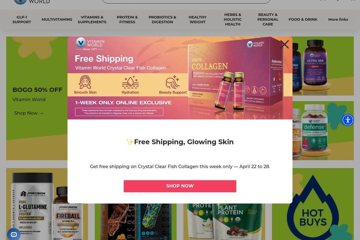 VitaminWorld homepage