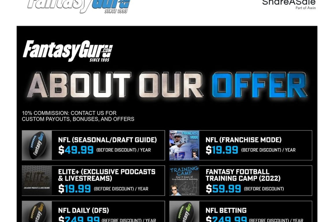 Fantasy Guru affiliate program signup page
