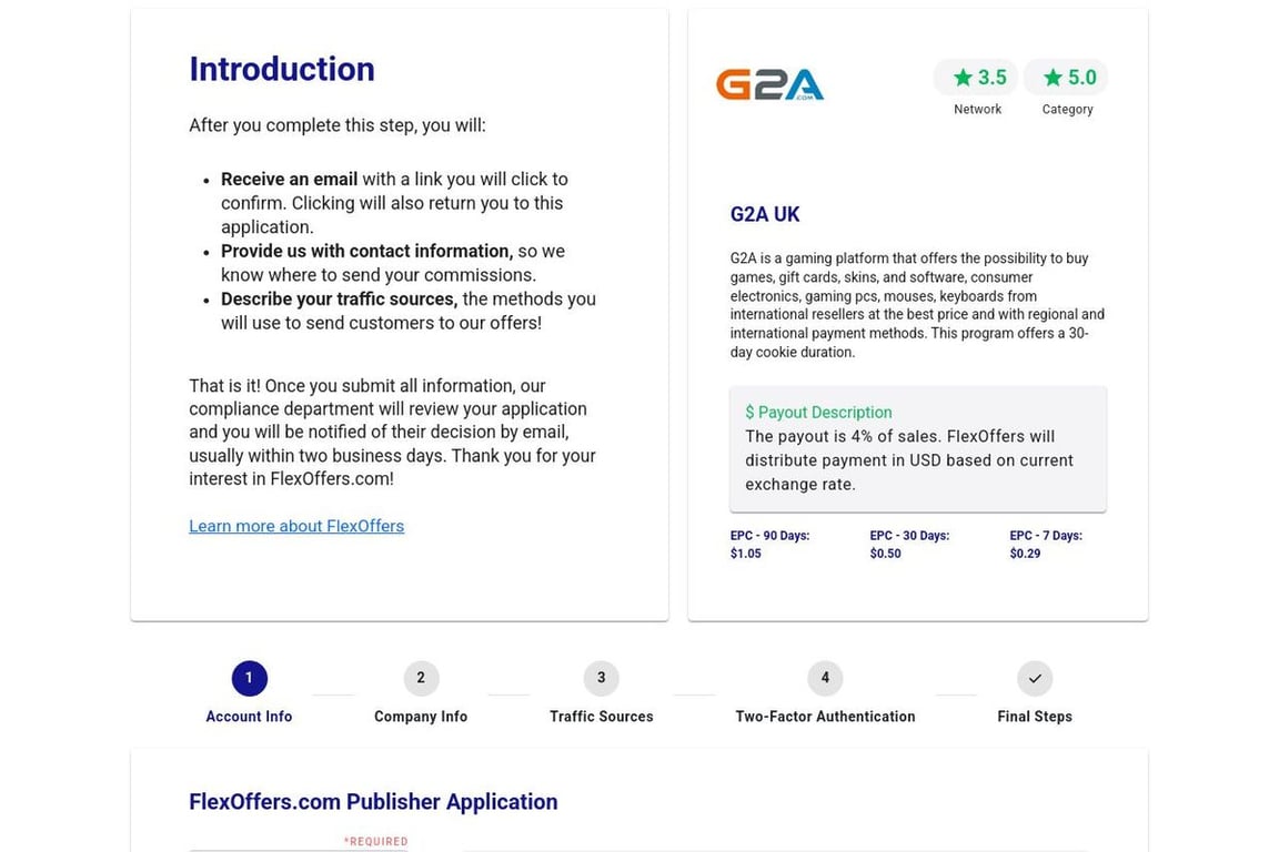 G2A.com UK affiliate program signup page