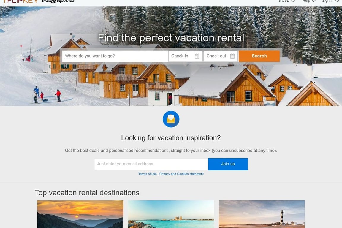 FlipKey homepage