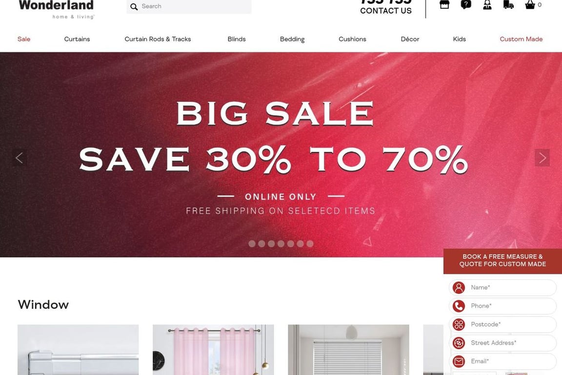 Curtain Wonderland homepage