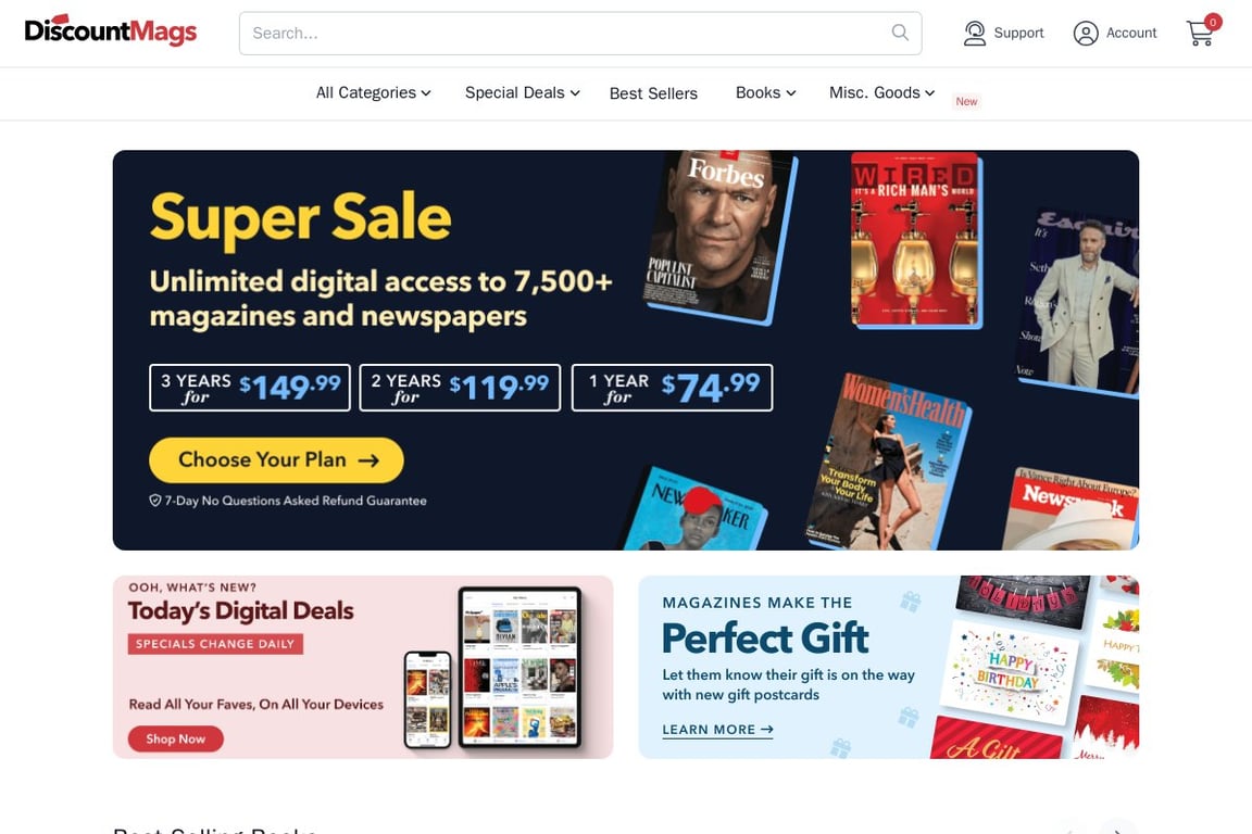 DiscountMags.com homepage
