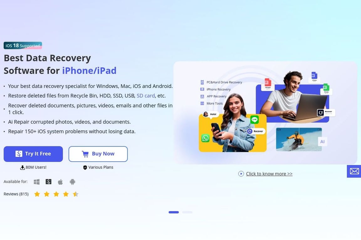 AnyRecover homepage