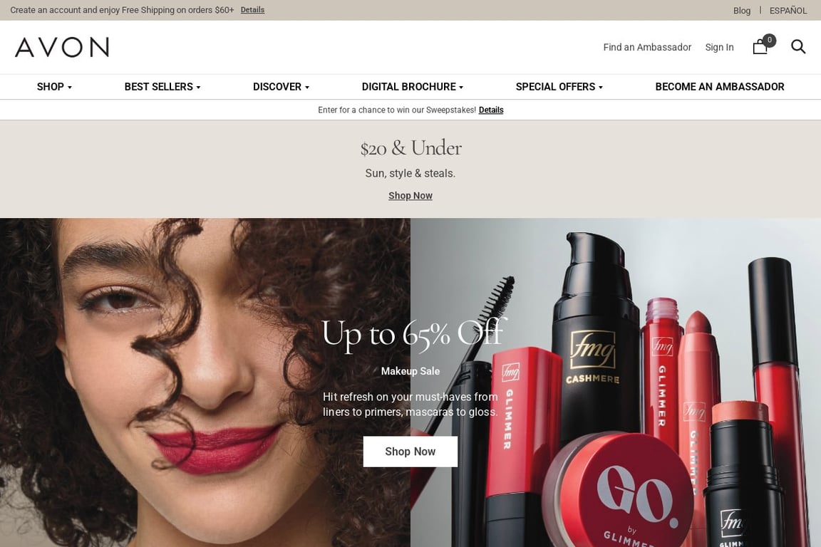 Avon homepage