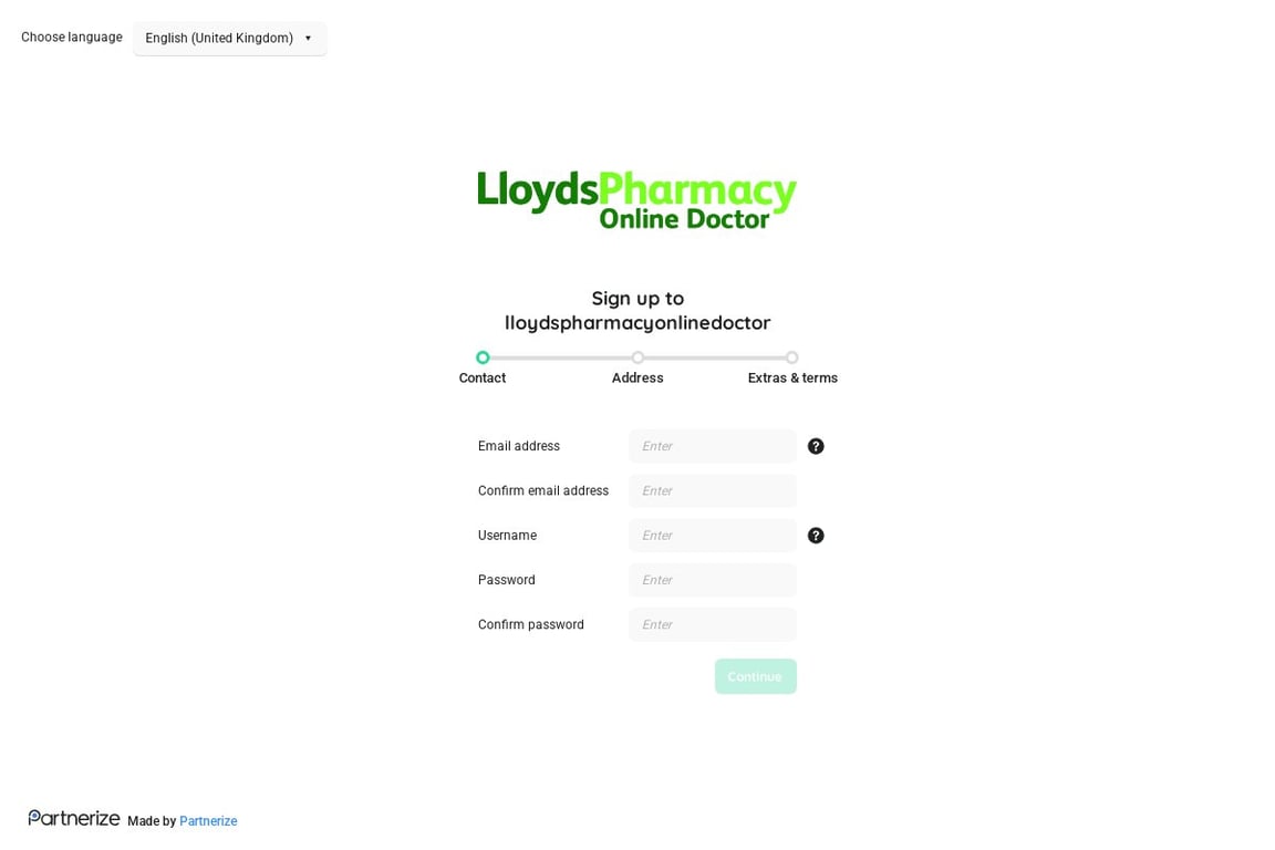 Lloyds Pharmacy affiliate program signup page