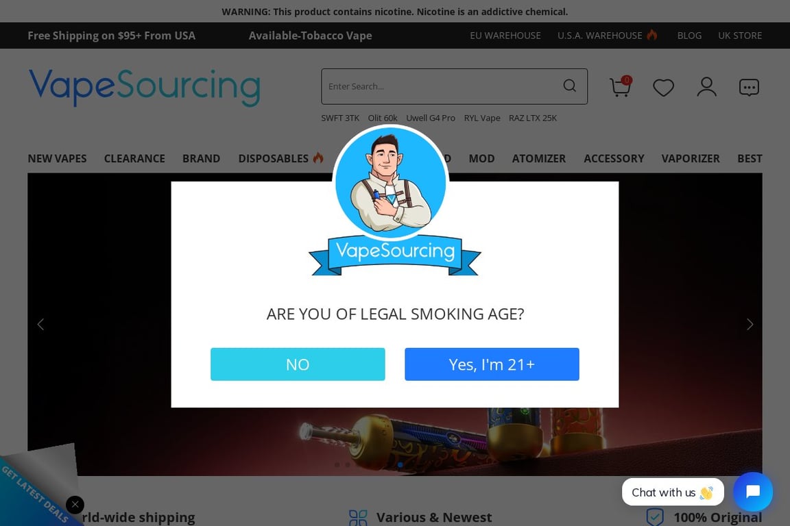 VapeSourcing homepage